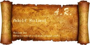 Adolf Roland névjegykártya